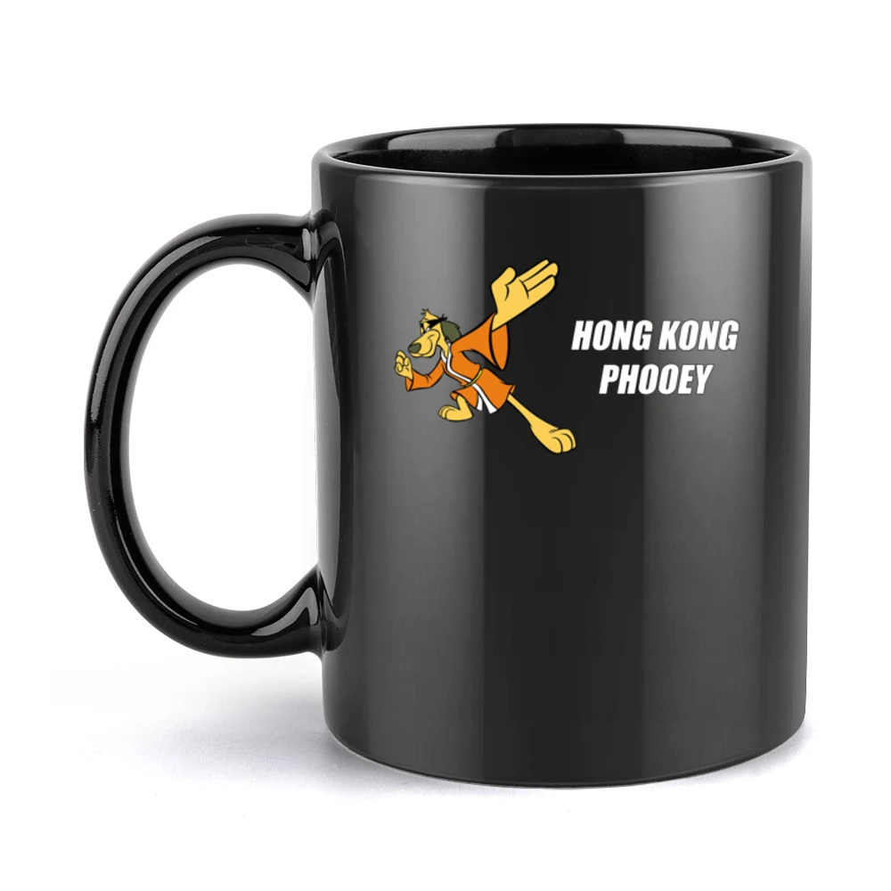 Hong Kong Phooey Fun Cool Vintage Graphic Retro Tv Show Black Mug