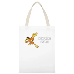 Hong Kong Phooey Fun Cool Vintage Graphic Retro Tv Show White Canvas Tote Shopping Bag
