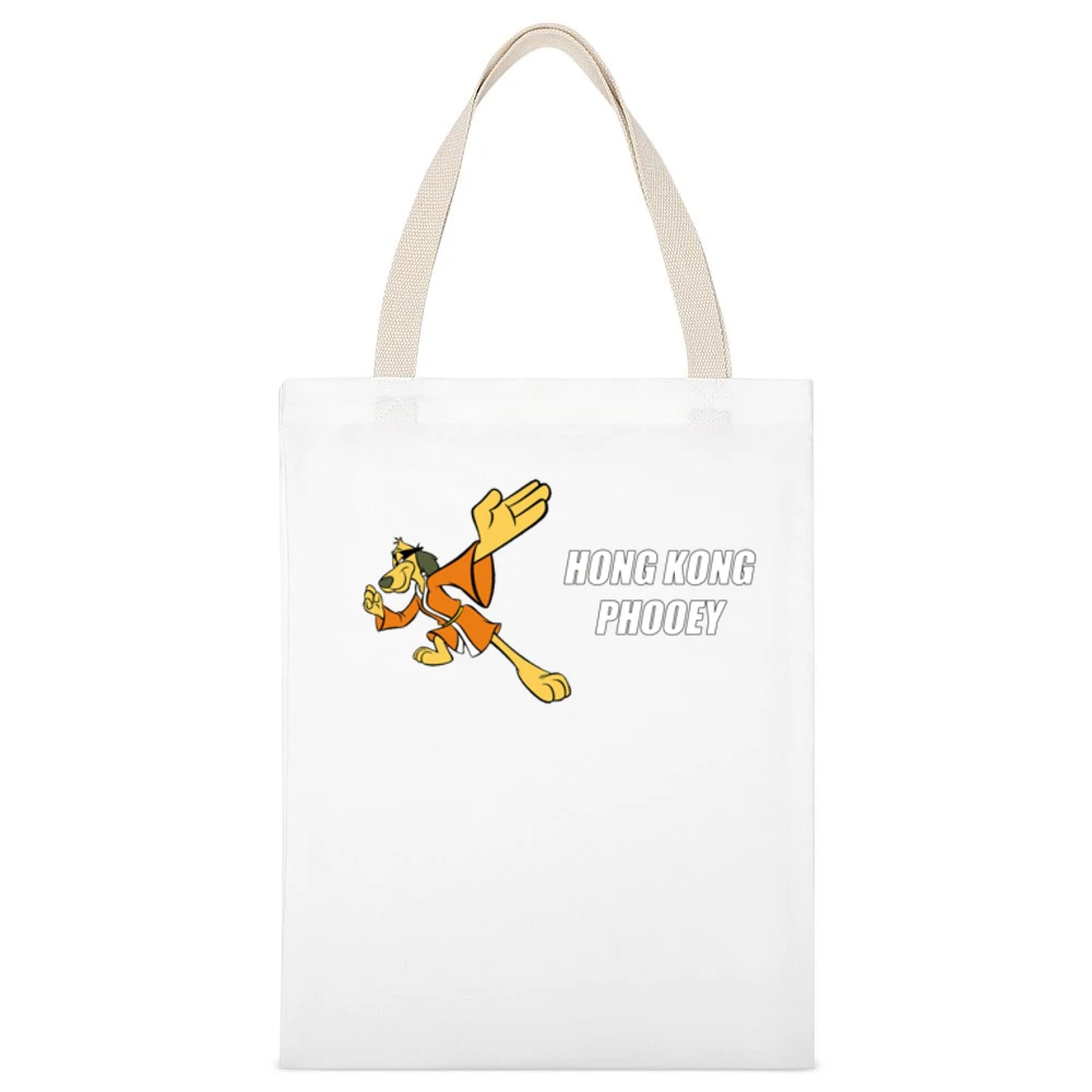 Hong Kong Phooey Fun Cool Vintage Graphic Retro Tv Show White Canvas Tote Shopping Bag