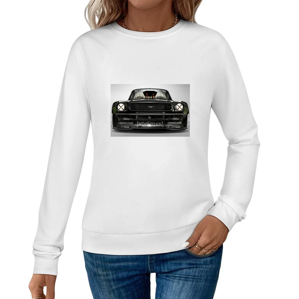 Hoonigan Front Mustang Tshirt Women Pullover Sweatshirt