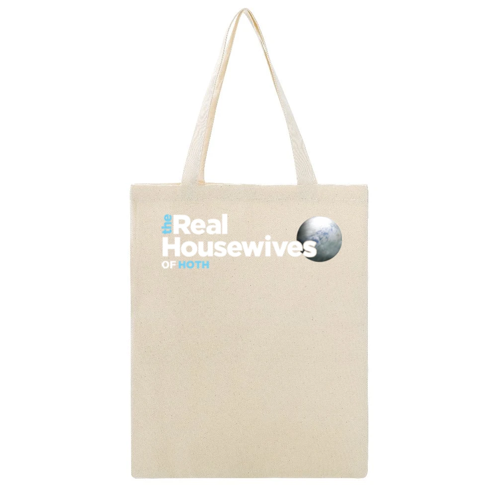 Hoth Real Housewives Star Wars Parody Black Beige Canvas Tote Shopping Bag