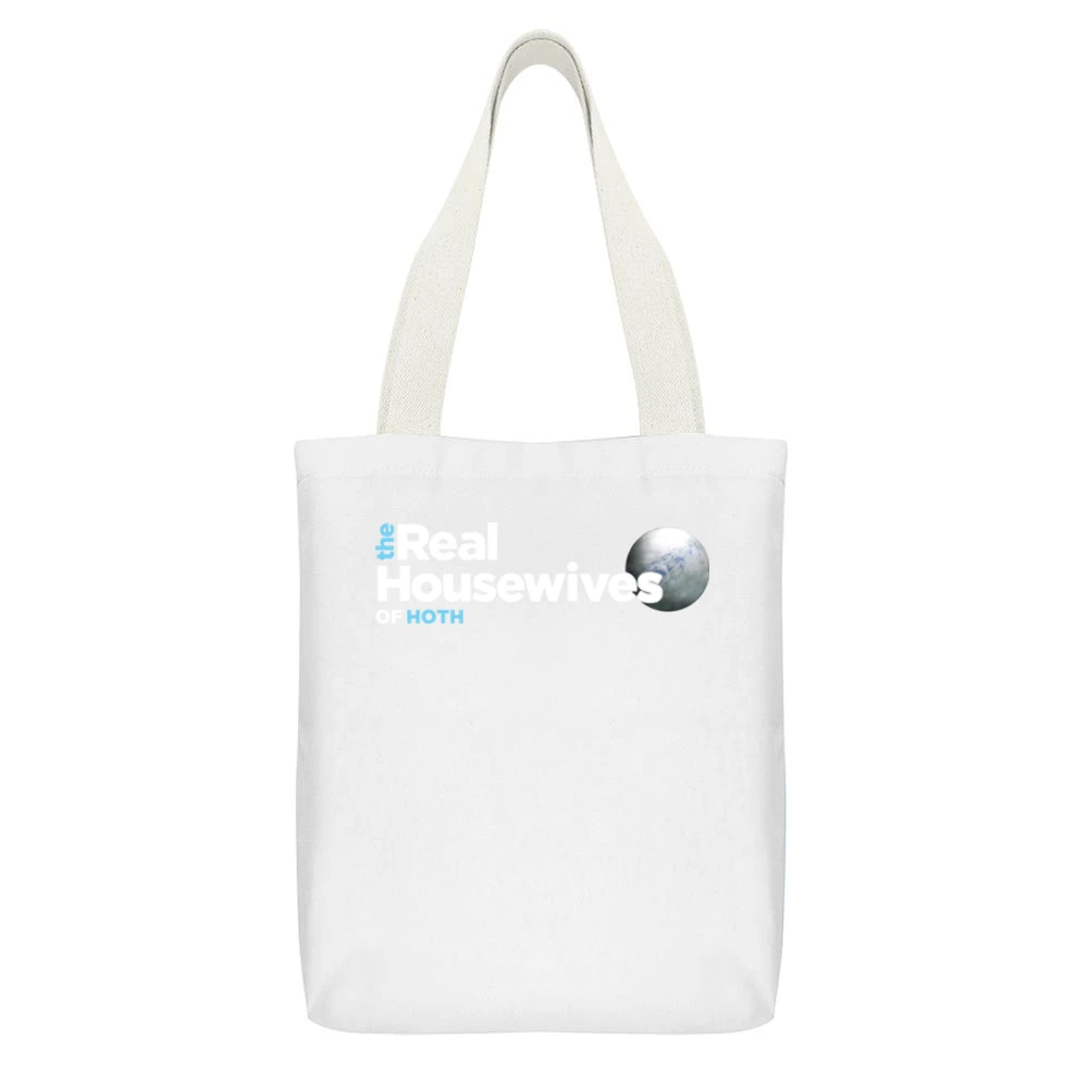 Hoth Real Housewives Star Wars Parody Black White Canvas Tote Shopping Bag With Interior Pocket
