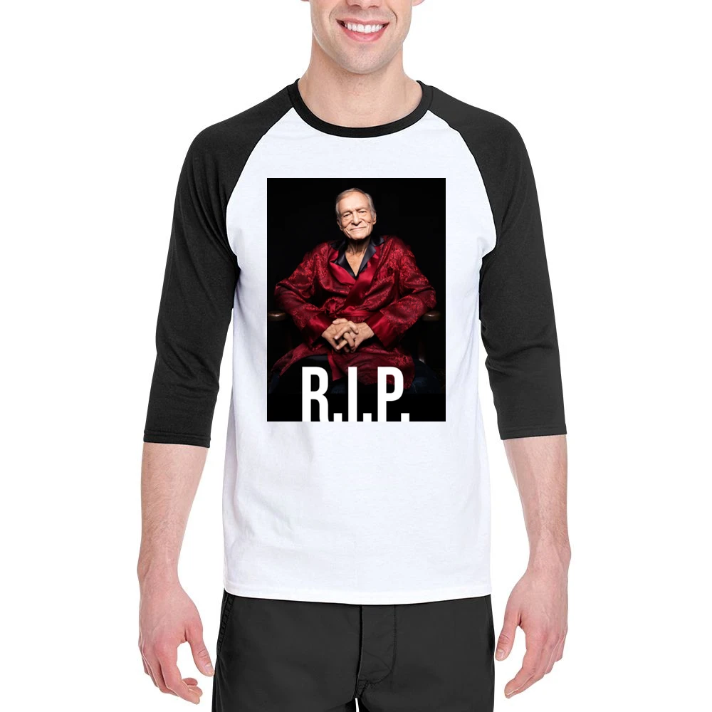 Hugh Hefner Rip Playboy Tribute Trending Men 3/4 Sleeve T-Shirt