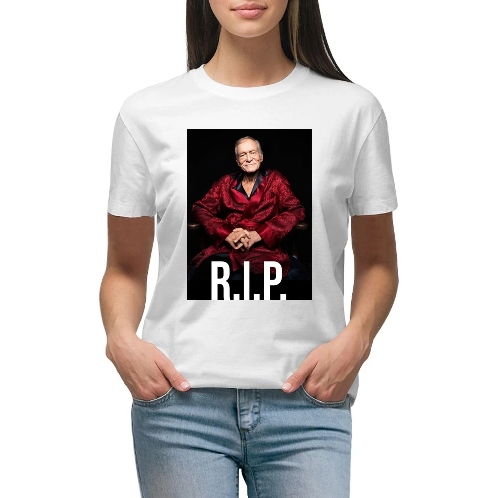 Hugh Hefner Rip Playboy Tribute Trending Premium Women Ladies T-shirt