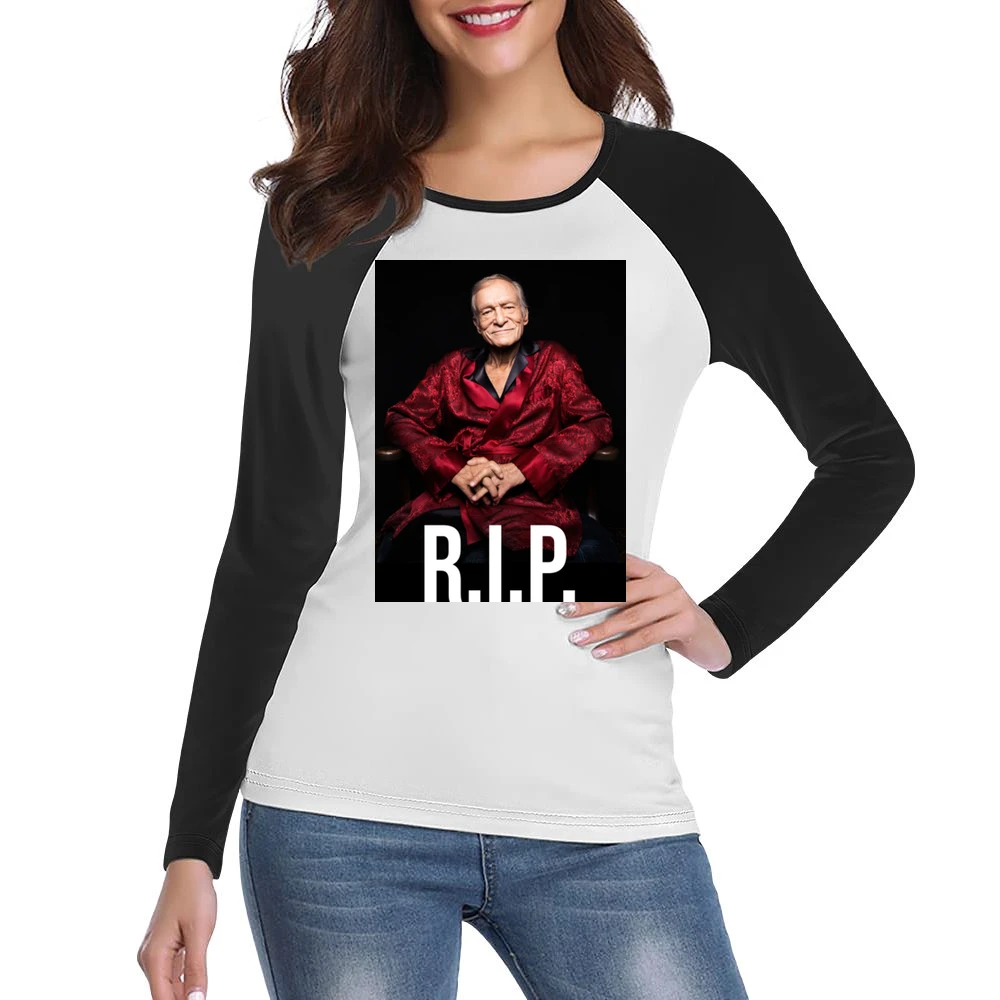 Hugh Hefner Rip Playboy Tribute Trending Women Ladies Long Sleeve T-Shirt