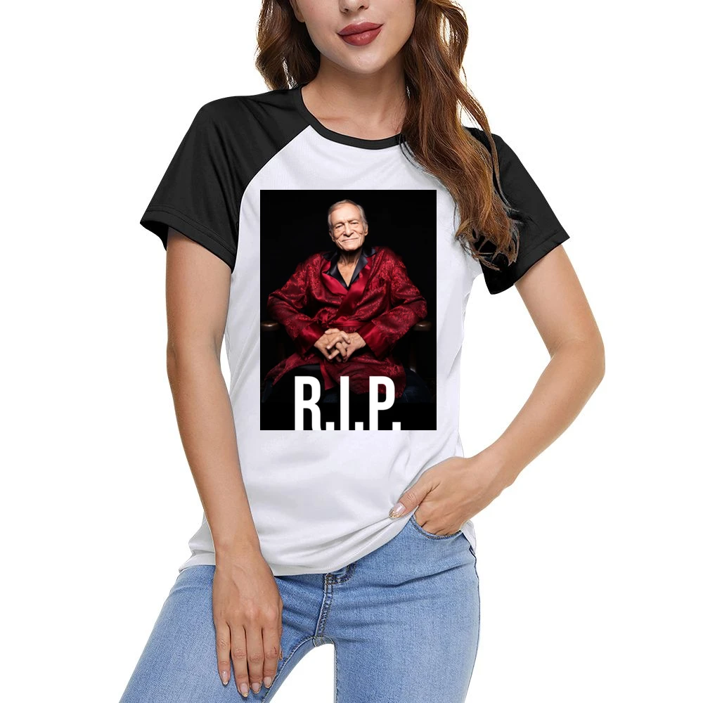 Hugh Hefner Rip Playboy Tribute Trending Women Ladies Short Sleeve T-Shirt