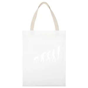 Humor Evolution is suicide - Because eventually you realize that life White Canvas Tote Shopping Bag