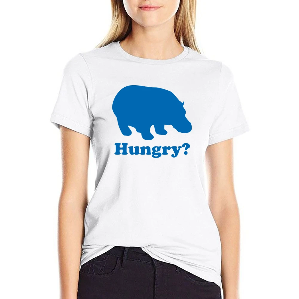 Hungry Hungry Hippos Funny Cool Retro 80s US Size Women Ladies T-shirt