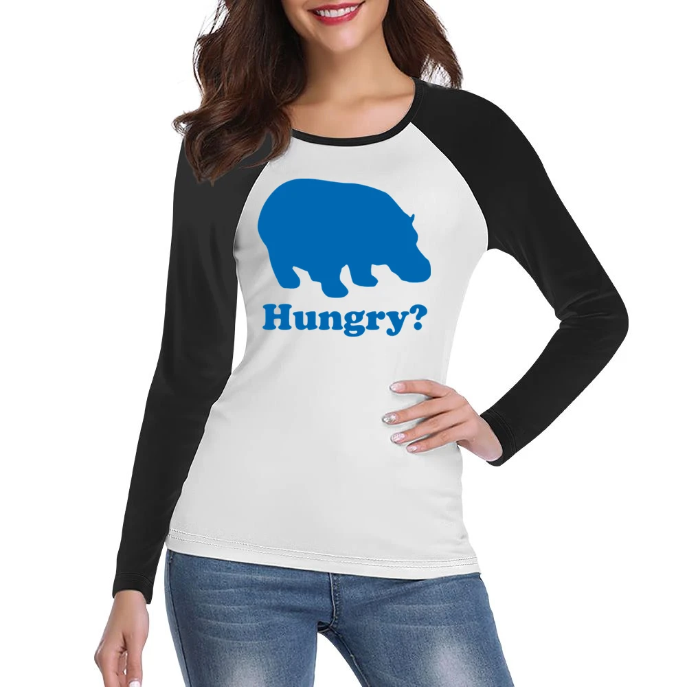 Hungry Hungry Hippos Funny Cool Retro 80s Women Ladies Long Sleeve T-Shirt
