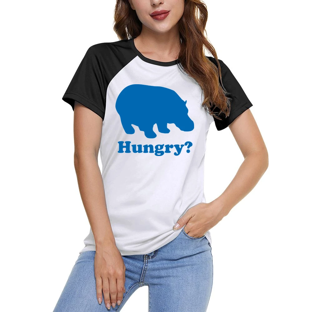Hungry Hungry Hippos Funny Cool Retro 80s Women Ladies Short Sleeve T-Shirt