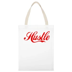 Hustle Vintage Coke Cola Style Retro 80s Vintage Style Graphic Tee Shi White Canvas Tote Shopping Bag