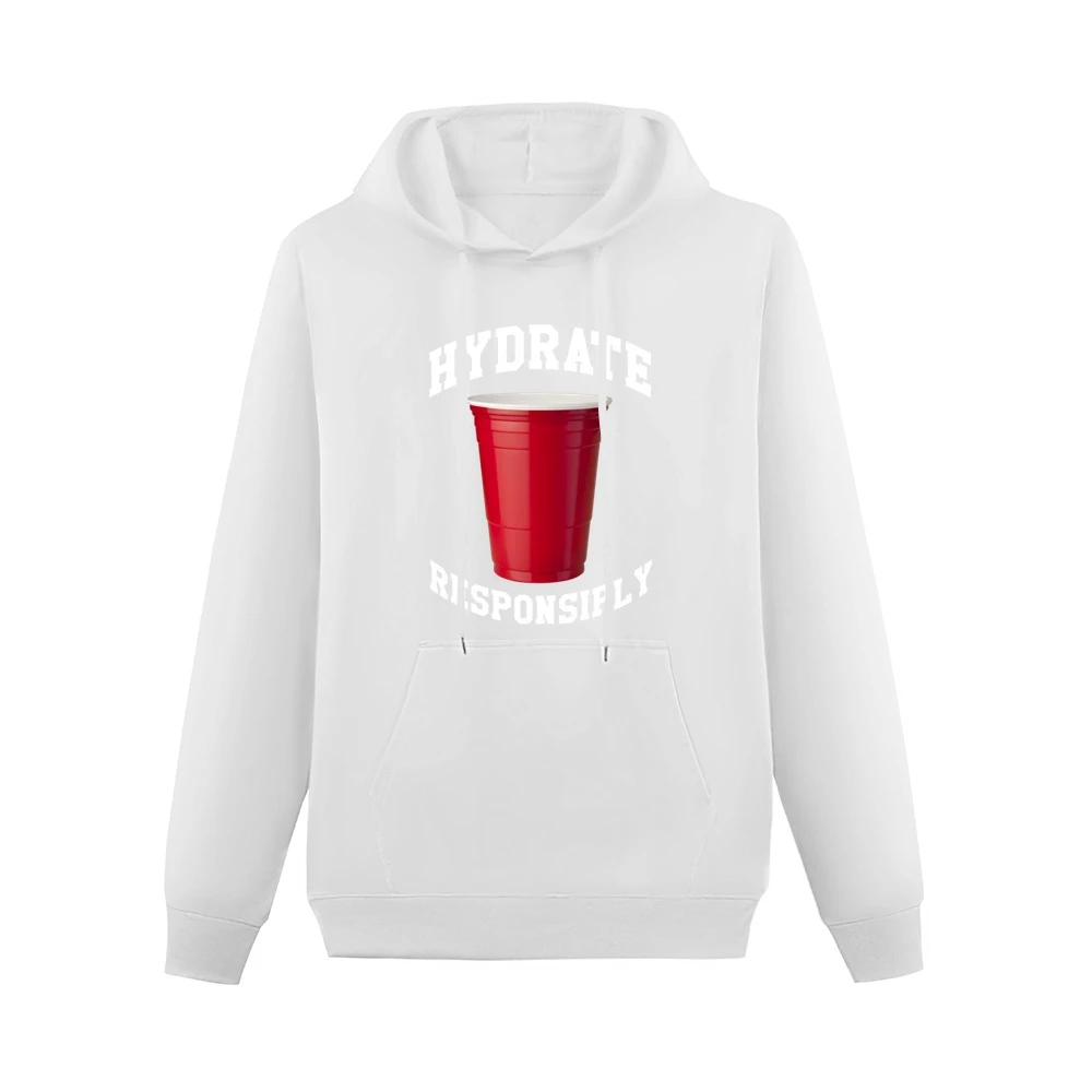 Hydrate Responsibly Funny Red Solo Cup Drinking Party Alcohol Men Hoodie With Pocket