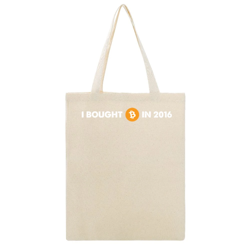 I Bought Bitcoin In 2016 Funny Digital Currency Money Beige Canvas Tote Shopping Bag