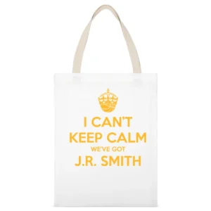 I Can't Keep Calm We've Got Jr Smith Cleveland Basketball Game 1 Playo White Canvas Tote Shopping Bag