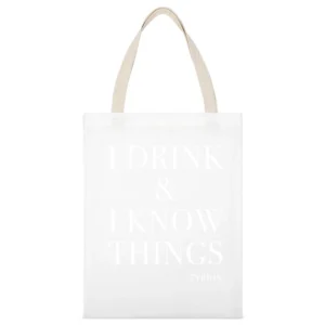 I Drink And I Know Things Tyrion Lannister Fun Game Of Thrones Fan Gra White Canvas Tote Shopping Bag
