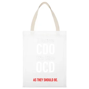 I Have Cdo Its Like Old But In Alphabetical Order Funny Graphic T Shir White Canvas Tote Shopping Bag