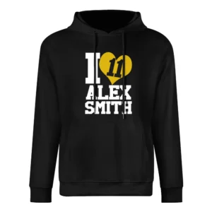I Heart Love Alex Smith 11 Kansas City Football Fun Graphic Fan T Shir European Size Men Hoodie