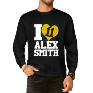 I Heart Love Alex Smith 11 Kansas City Football Fun Graphic Fan T Shir European Size Pullover Sweater