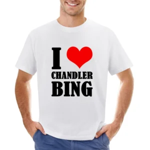 I Heart Love Chandler Bing Fun Friends Popular TV Show Asian Size Men T-Shirt
