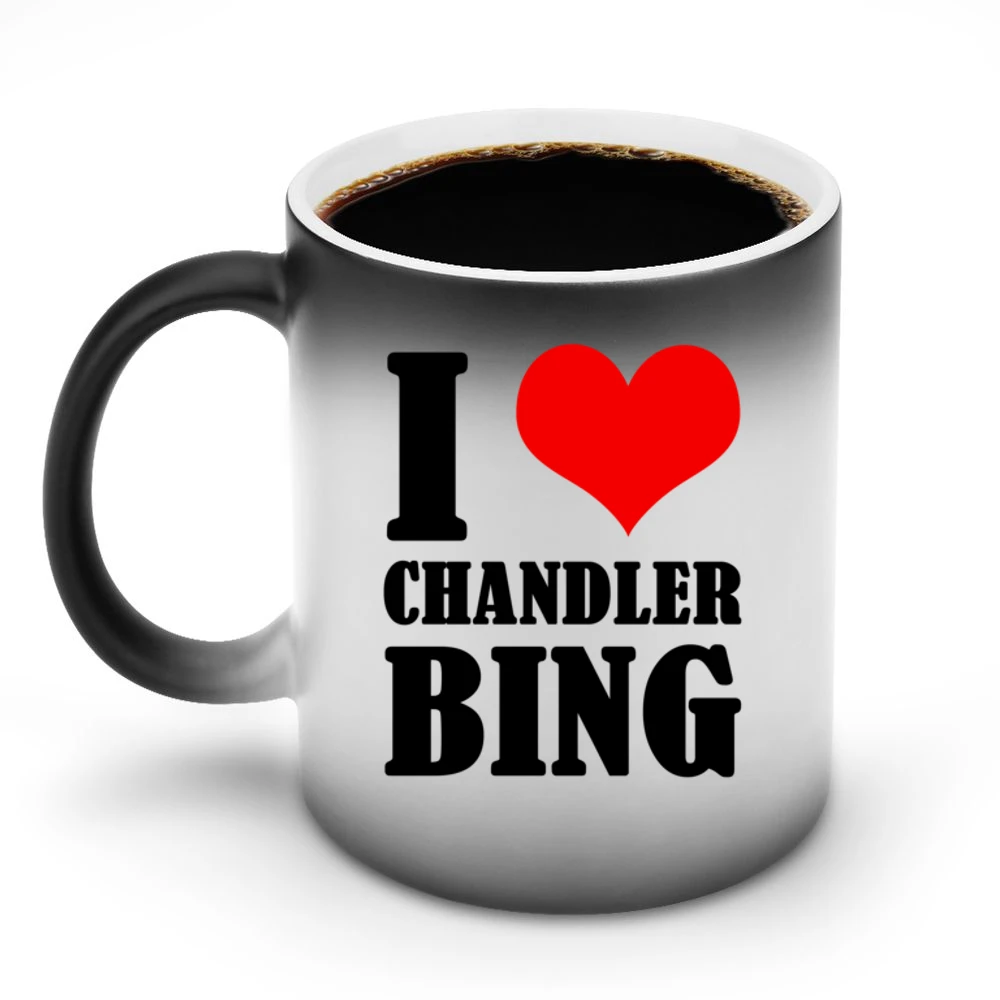 I Heart Love Chandler Bing Fun Friends Popular TV Show Discoloration Mug