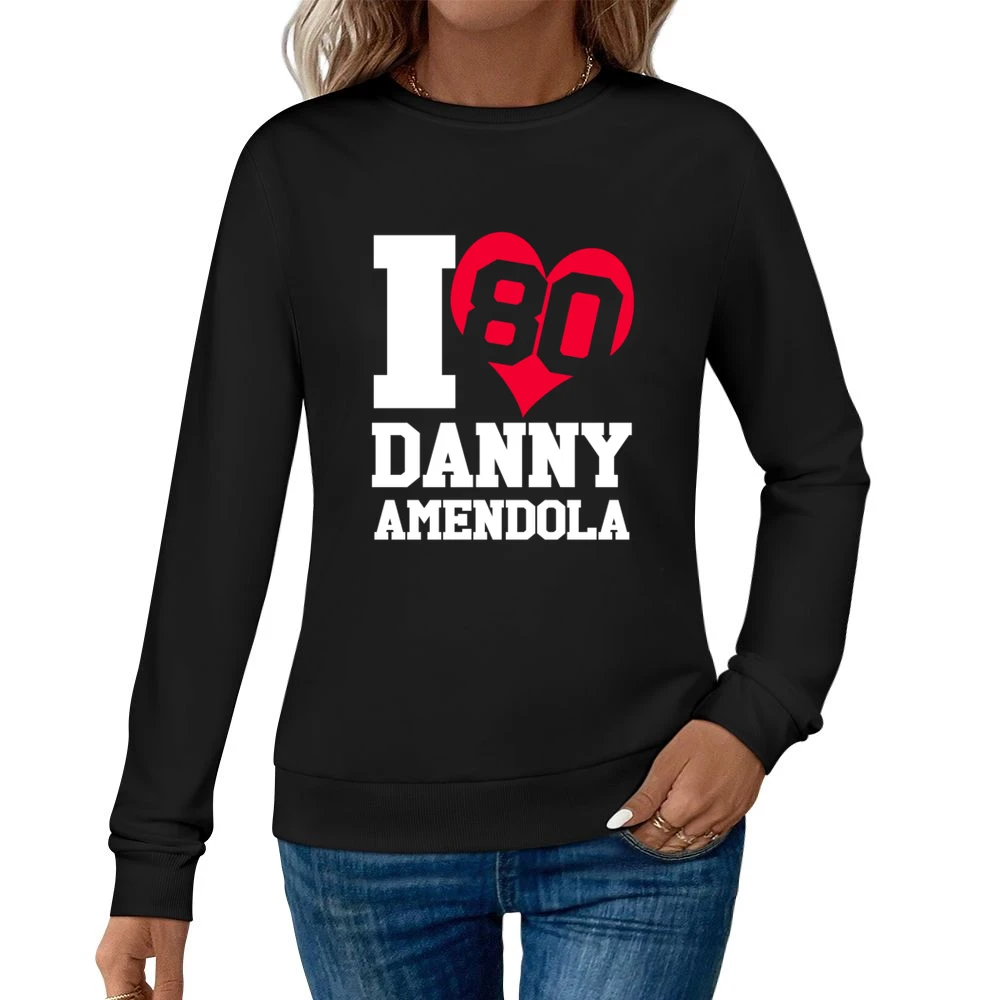I Heart Love Danny Amendola Fun New England Football Graphic Fan T Shi Women Pullover Sweatshirt