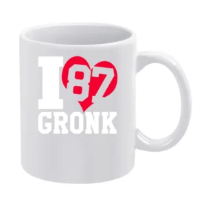I Heart Love Gronk Fun Rob Gronkowski New England Football Graphic Fan White Mug