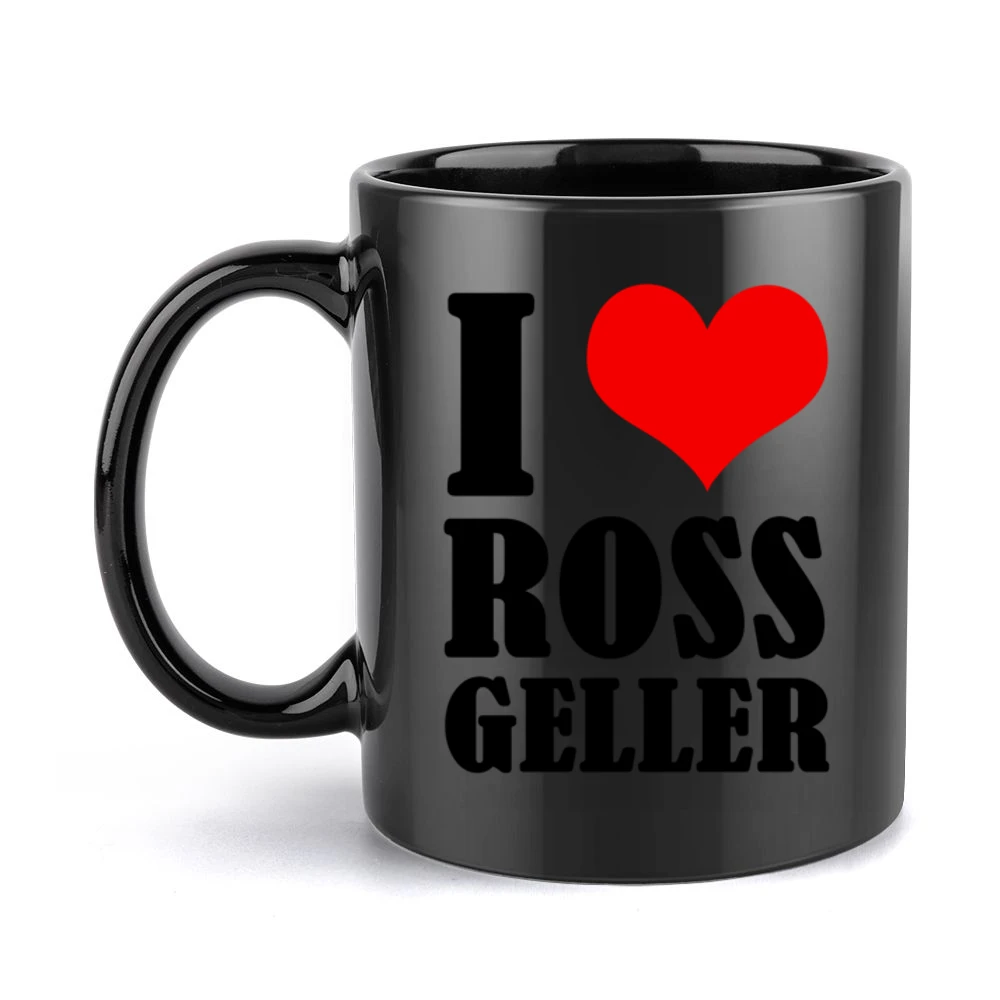 I Heart Love Ross Geller Fun Friends Popular TV Show Black Mug