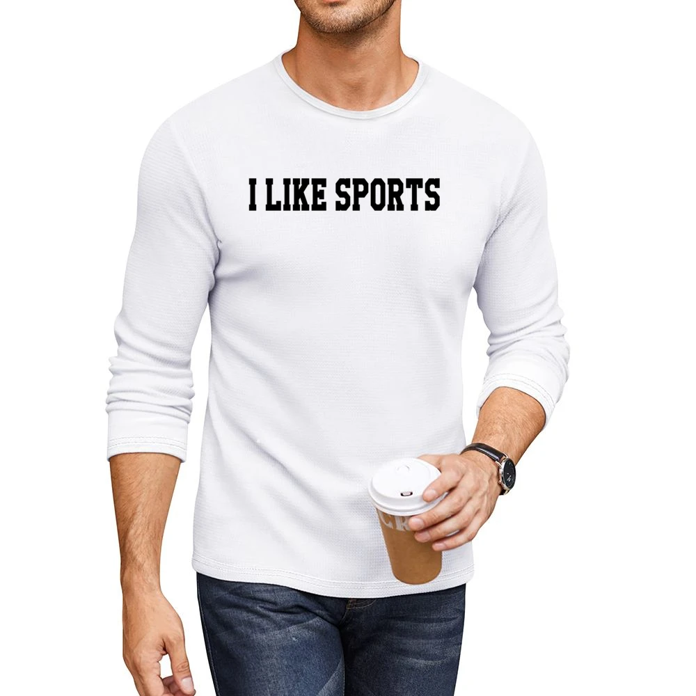 I Like Sports Fun Graphic Men CrewNeck Long Sleeve T-Shirt