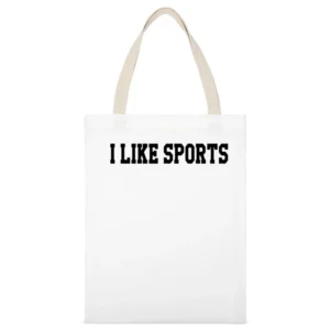 I Like Sports Fun Graphic White Canvas Tote Shopping Bag