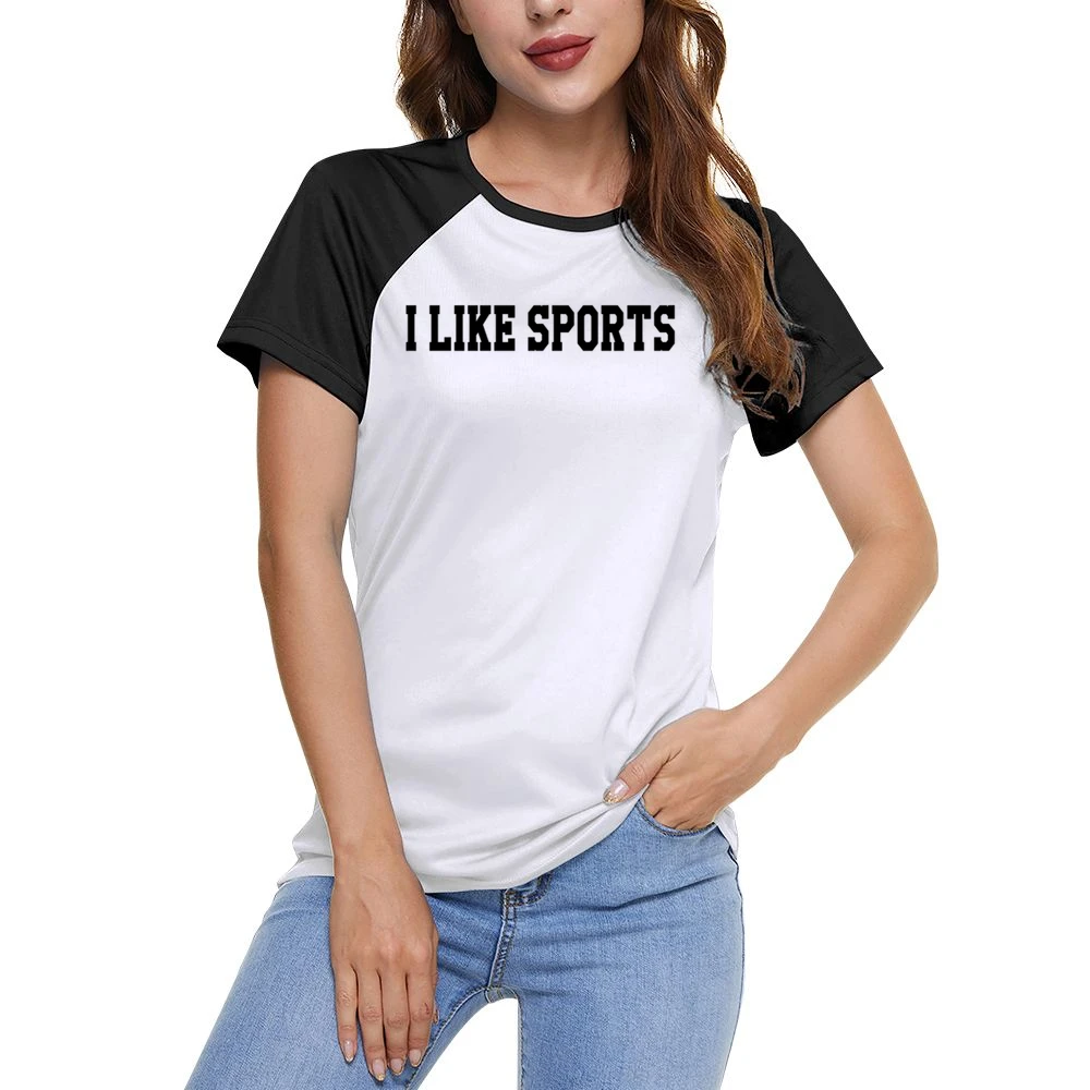 I Like Sports Fun Graphic Women Ladies Short Sleeve T-Shirt