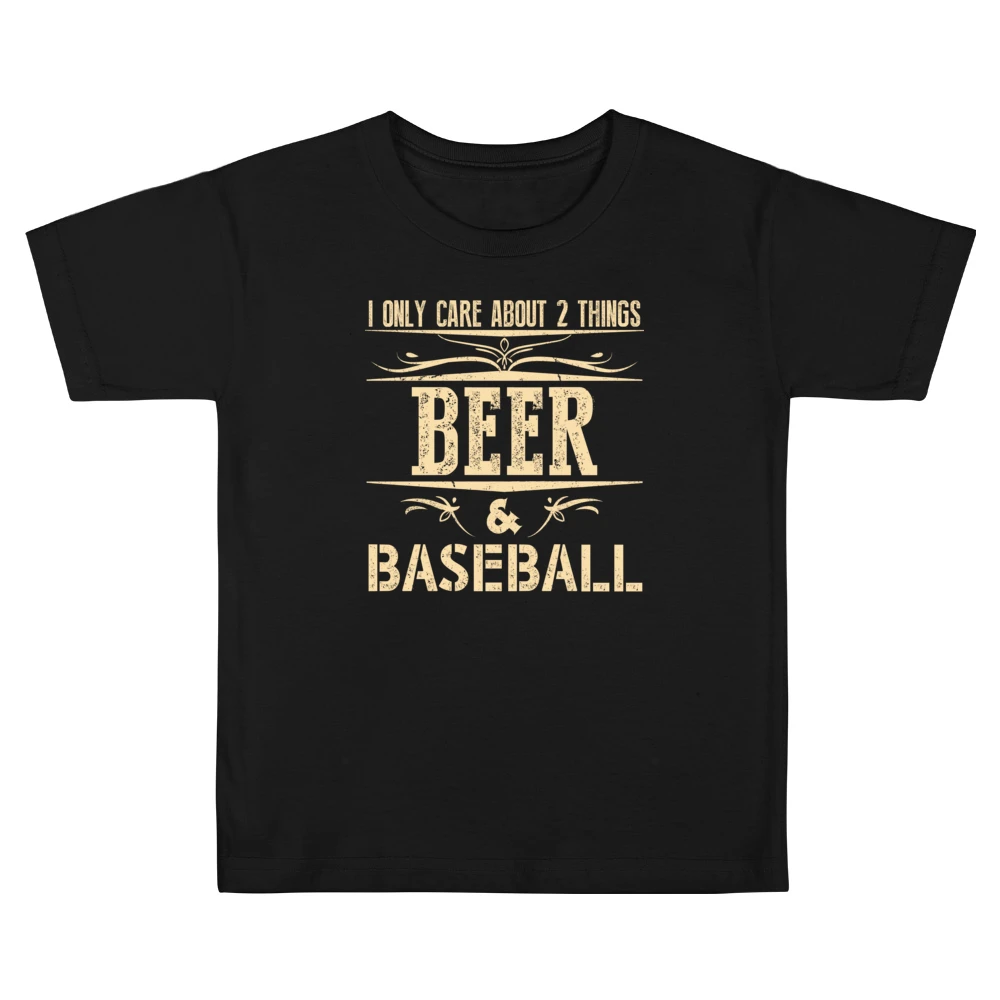 I Only Care About 2 Things Beer And Baseball Kids Boys Girls T-Shirt