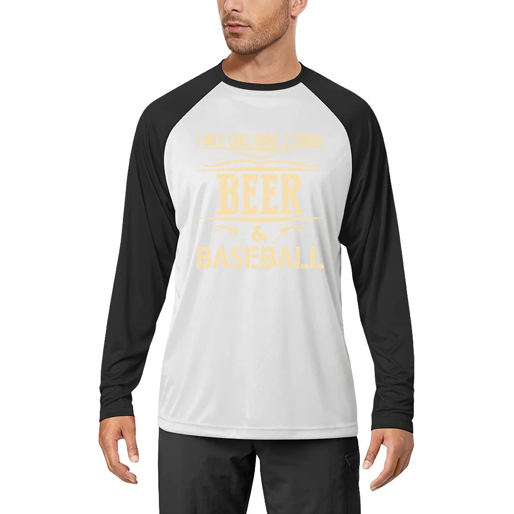 I Only Care About 2 Things Beer And Baseball Men Long Sleeve T-Shirt