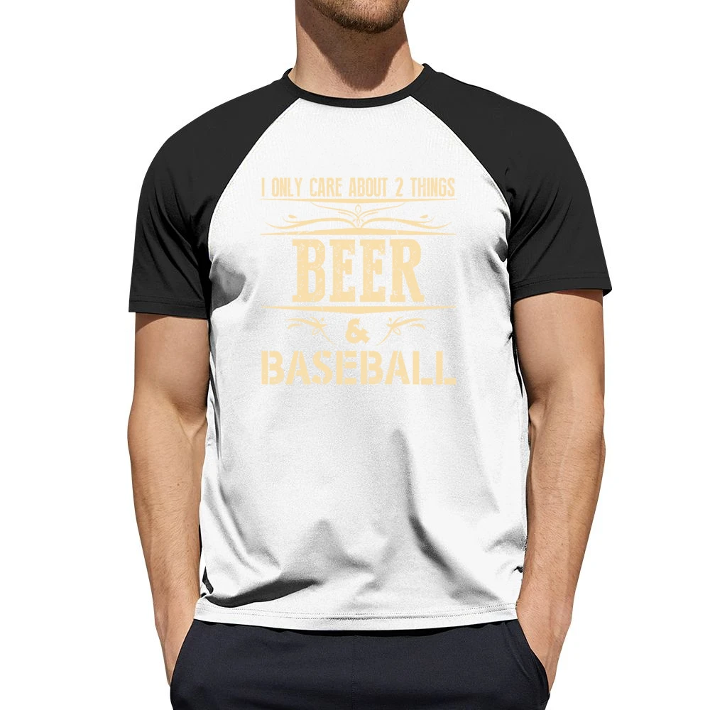 I Only Care About 2 Things Beer And Baseball Men Short Sleeve T-Shirt