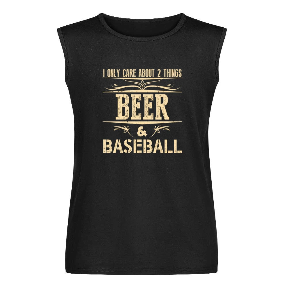 I Only Care About 2 Things Beer And Baseball Men Sleeveless T-Shirt
