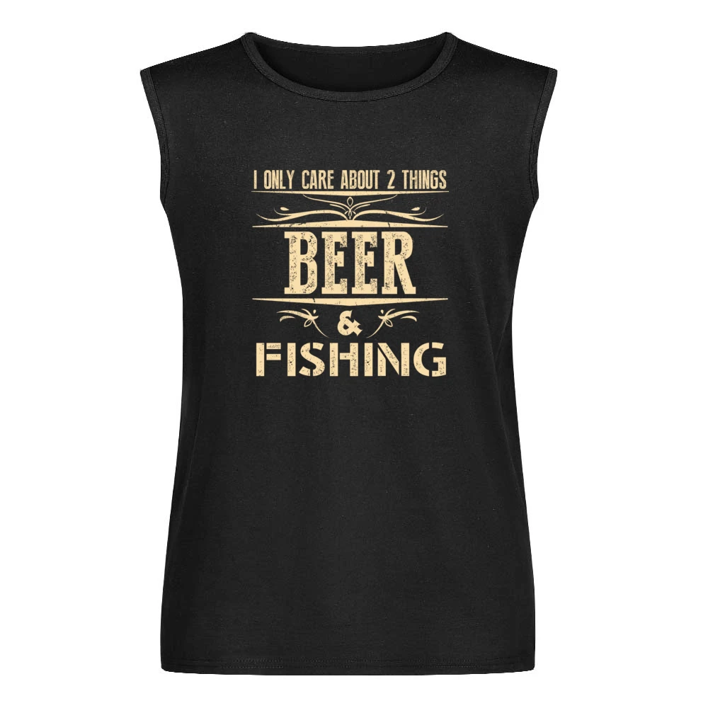 I Only Care About 2 Things Beer And Fishing Men Sleeveless T-Shirt