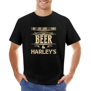 I Only Care About 2 Things Beer And Harley's Asian Size Men T-Shirt