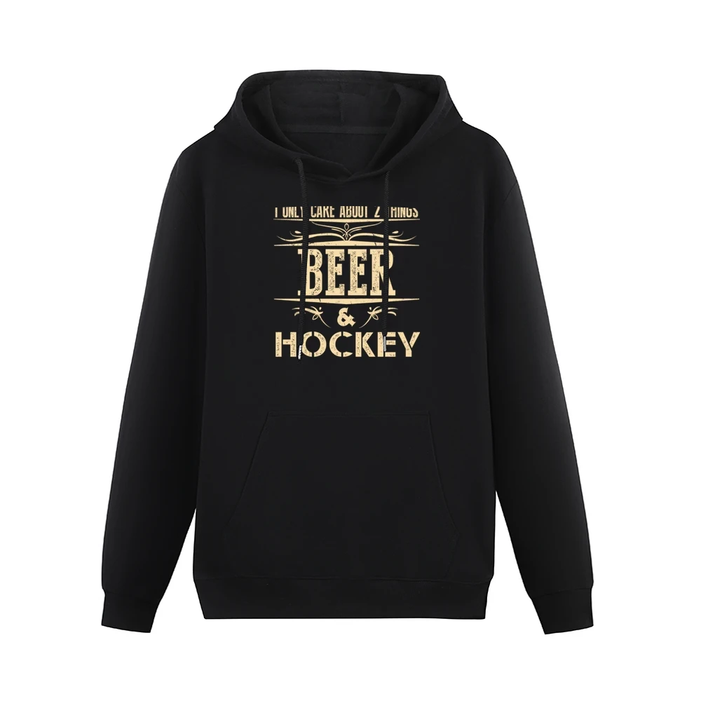 I Only Care About 2 Things Beer And Hockey Men Hoodie With Pocket
