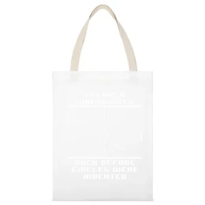 I Played Video Games Back Before Circles were invented White Canvas Tote Shopping Bag