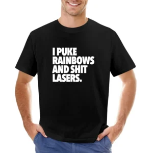 I Puke Rainbows And Shit Lasers Funny Cool Instagram Blog Graphic T Sh Asian Size Men T-Shirt