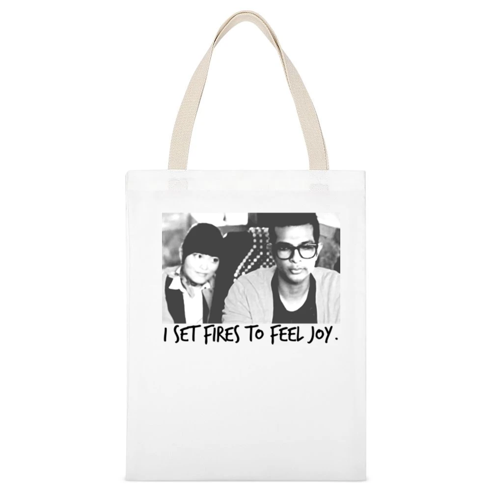 I Set Fires To Feel Joy Lilly And Donald Pitch Perfect Fun Movie T Shi White Canvas Tote Shopping Bag