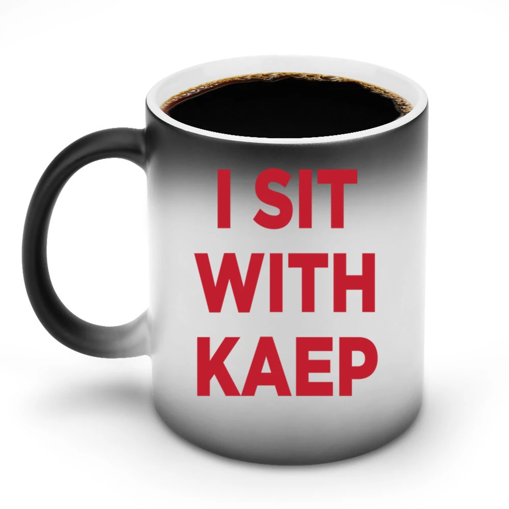 I Sit With Kaep Colin Kaepernick Support National Anthem Protest Footb Discoloration Mug