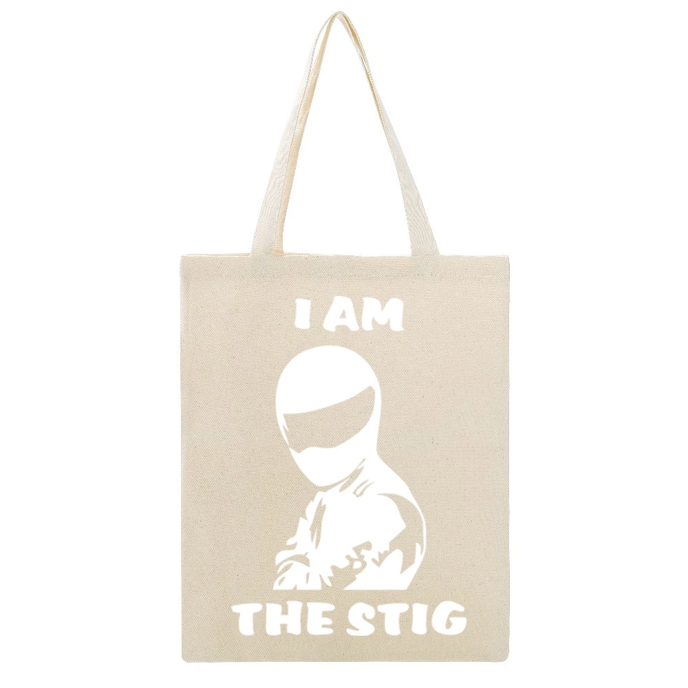 I am the Stig (white) Beige Canvas Tote Shopping Bag
