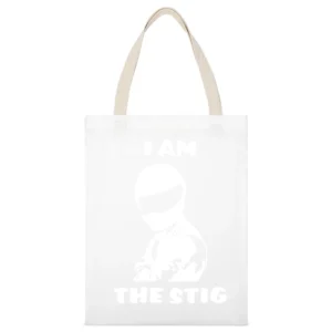 I am the Stig (white) White Canvas Tote Shopping Bag