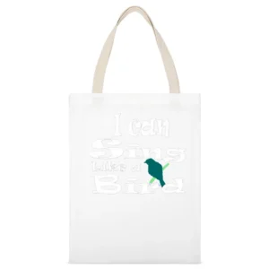 I can sing link a bird White Canvas Tote Shopping Bag