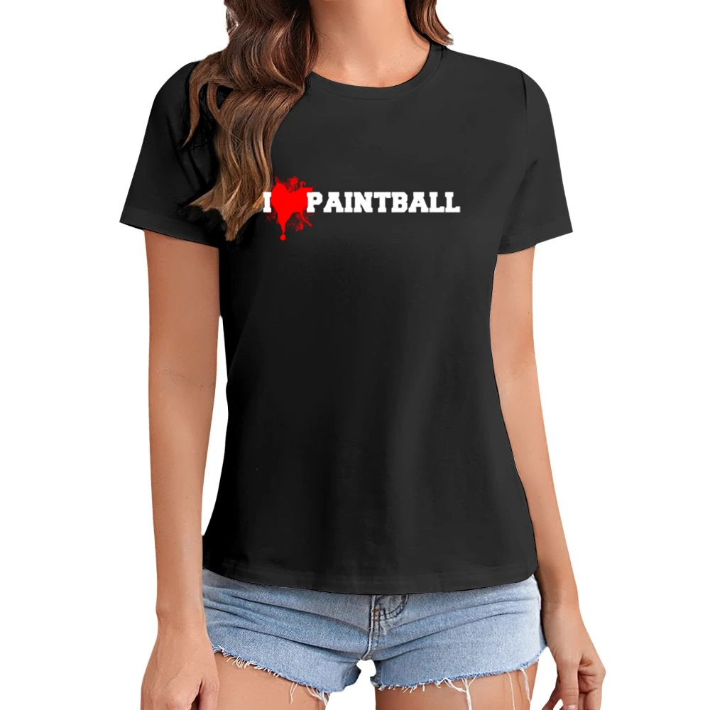 I heart Paintball Asian Size Women Ladies T-shirt