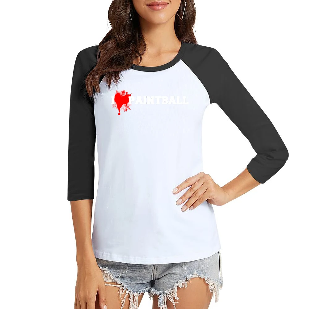 I heart Paintball Women Ladies 3-4 Sleeve T-Shirt
