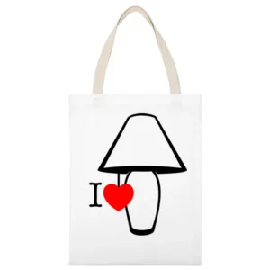 I heart lamp White Canvas Tote Shopping Bag