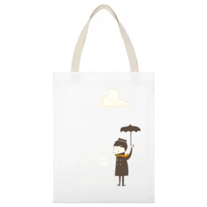 I like people who smile when it's raining White Canvas Tote Shopping Bag