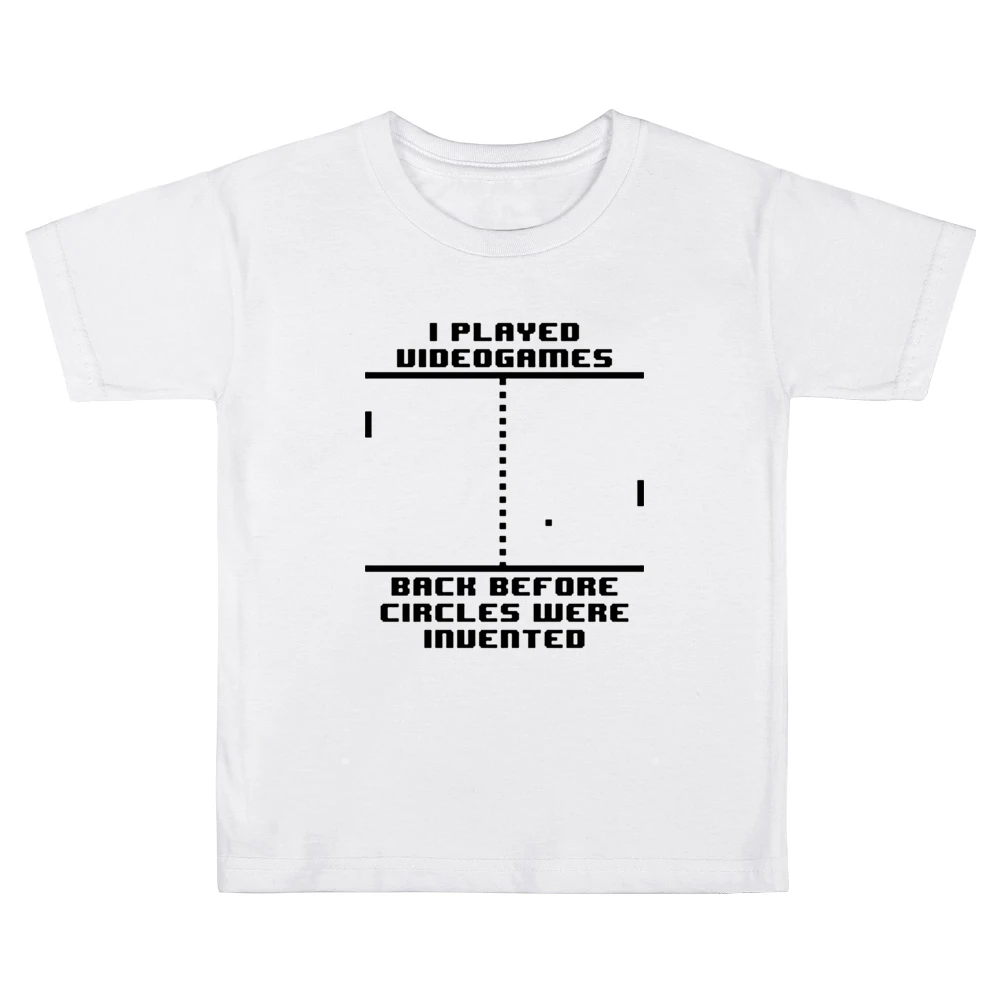 I played Video games back before circles were invented Kids Boys Girls T-Shirt
