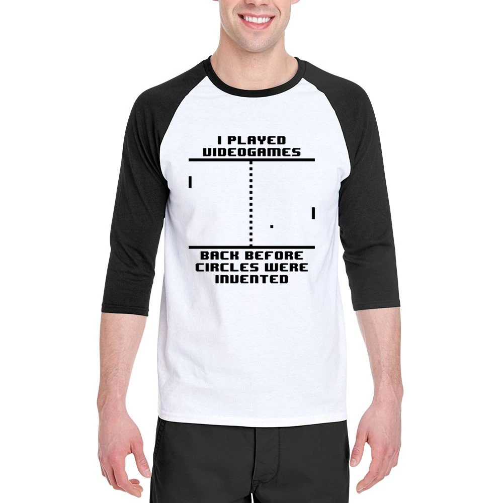 I played Video games back before circles were invented Men 3/4 Sleeve T-Shirt